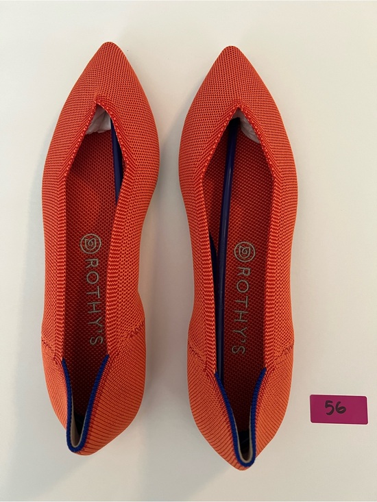 Rothy's Shoes - Rothy’s The Point Coral Orange Knit Pointed Toe Flats NWOT Sz 10.5